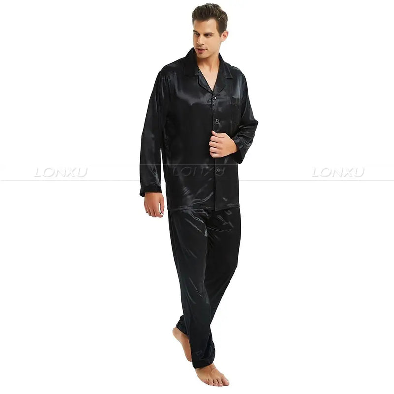 Men’s Silk Satin Pajamas Set.