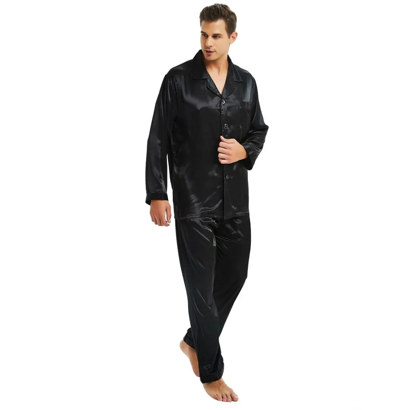 Men’s Silk Satin Pajamas Set.