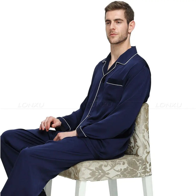 Mens Silk Satin Pajamas.