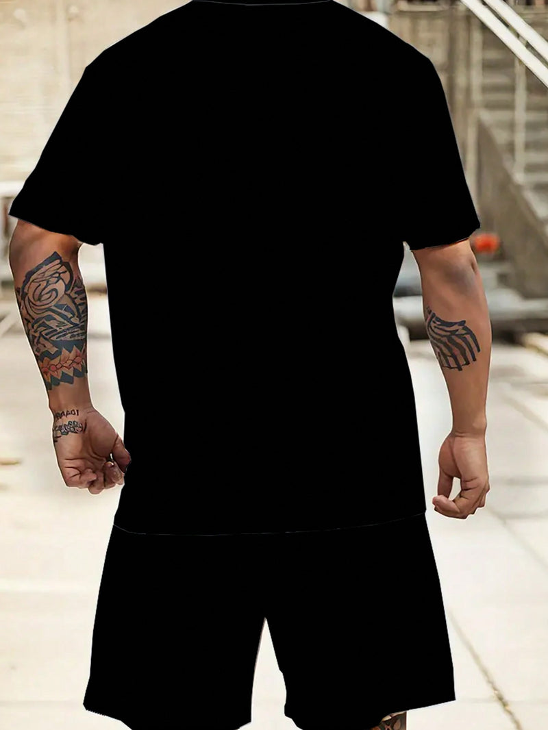 Men's Plus Size Summer Casual Short Sleeve T-Shirt.