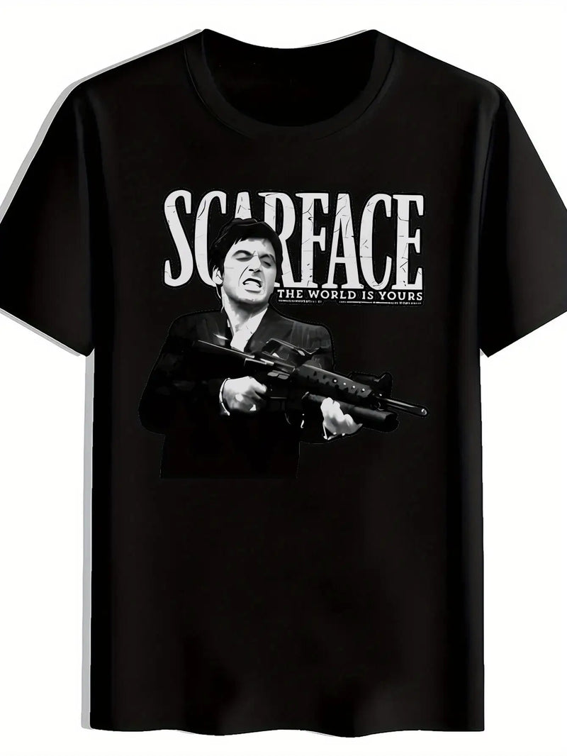 Men's Black Scarface Graphic T-Shirt.