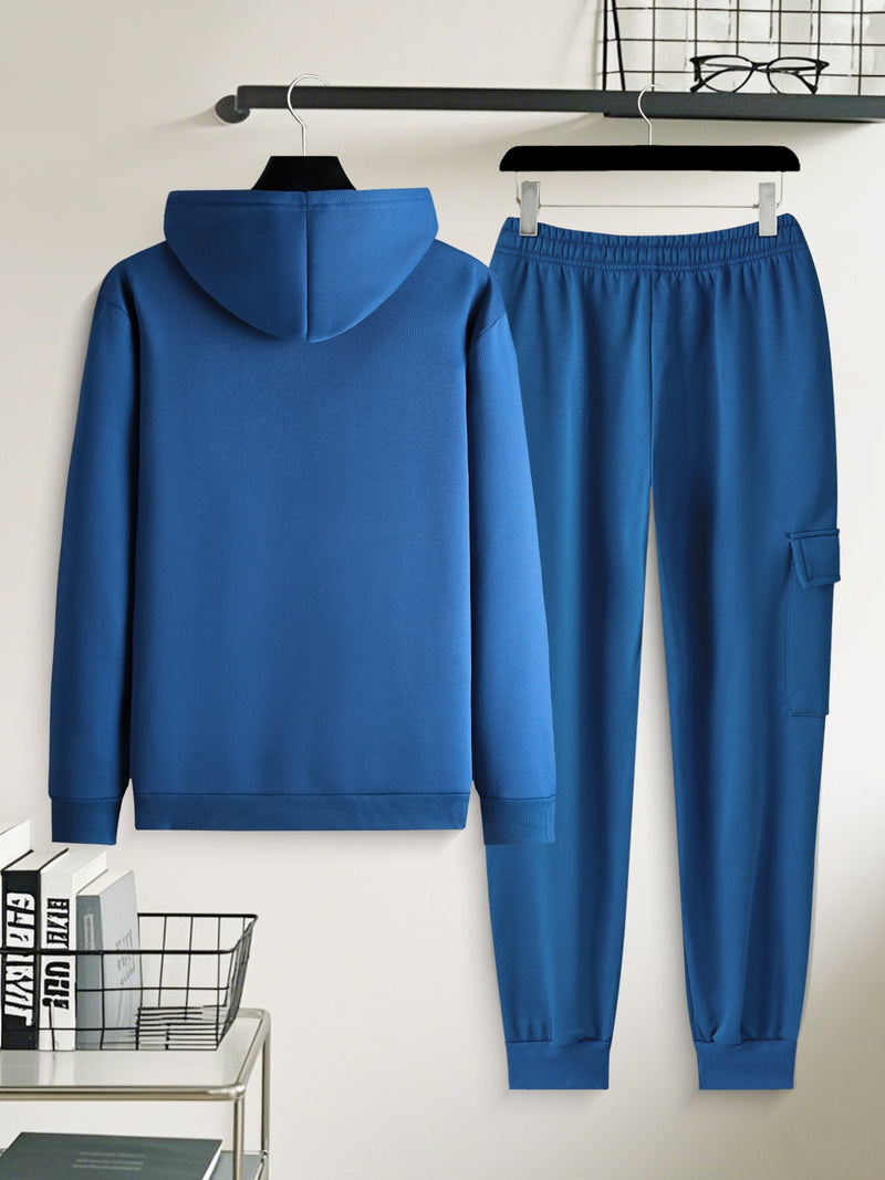 Men's Casual 2pcs Set, Fashion Long Sleeve Streetwear Hoodie.