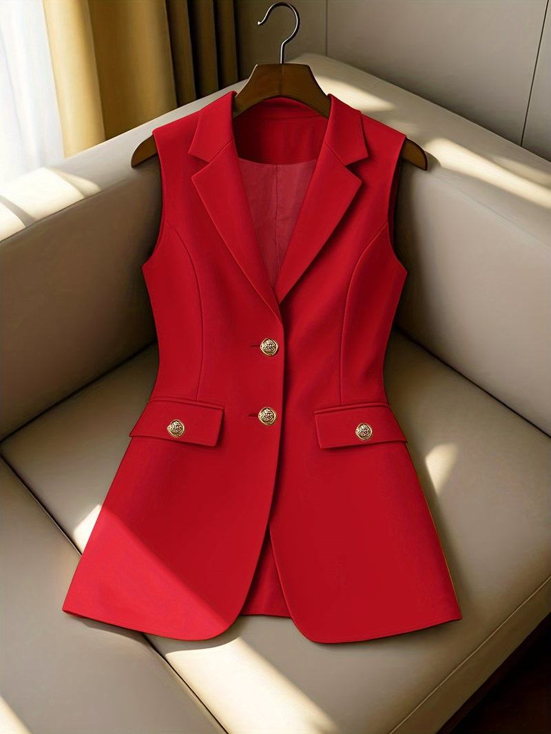 Ladies New Spring, Autumn And Winter Business Elegant Lapel Suit Vest.
