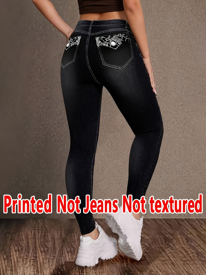 Women's Imitation Denim Leggings, Four Seasons Style.