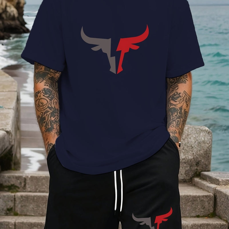 Men's Plus Size Summer Casual Short Sleeve T-Shirt.