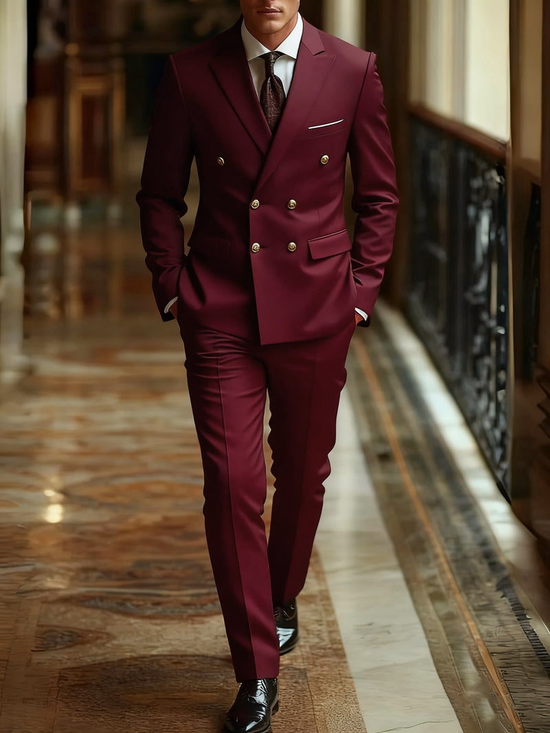 Men's 2pcs Suit Set, Jacket + Trousers - Stylish and High-Quality.