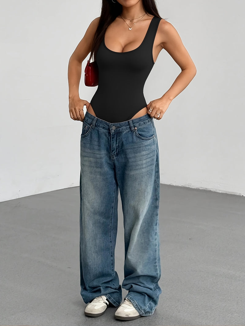 3pcs Women's Sleeveless Backless Tank Tops Set.