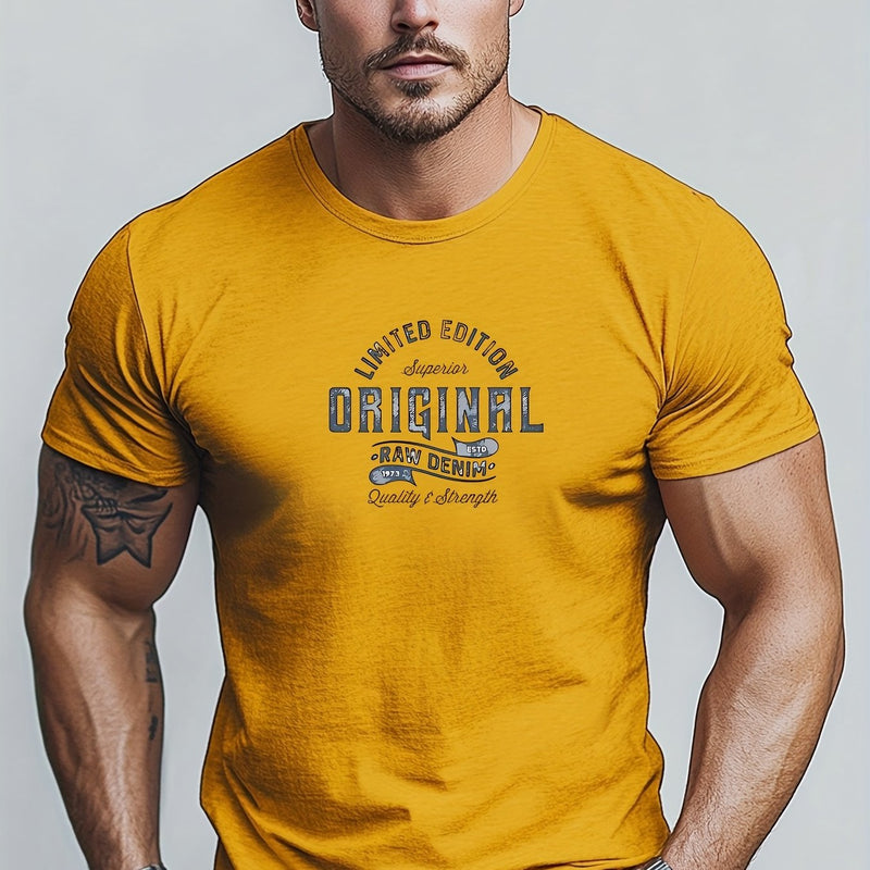 Men's Solid Color Short Sleeve T-Shirt.