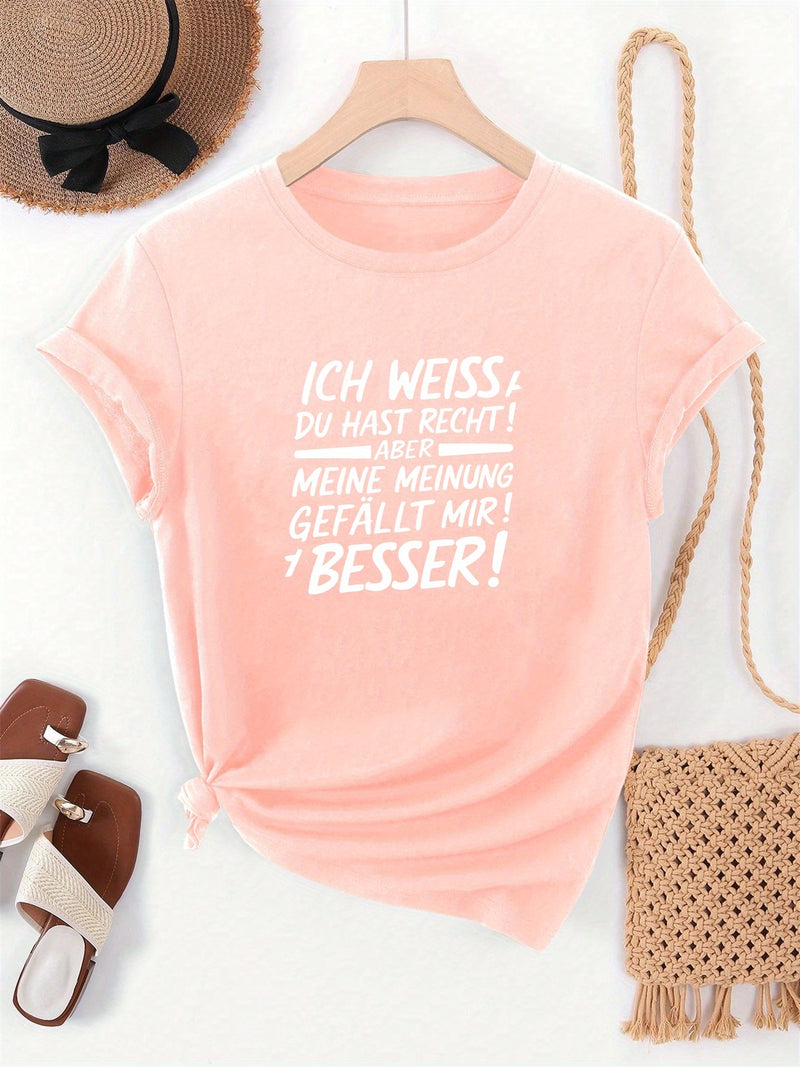 Women's Round Neck Short T-Shirt.