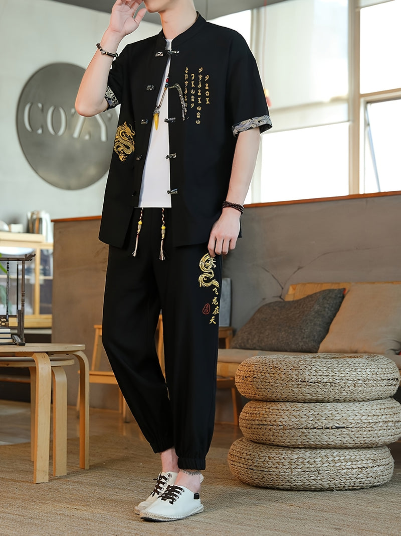 Summer New Chinese Style Hanfu Set for Men.