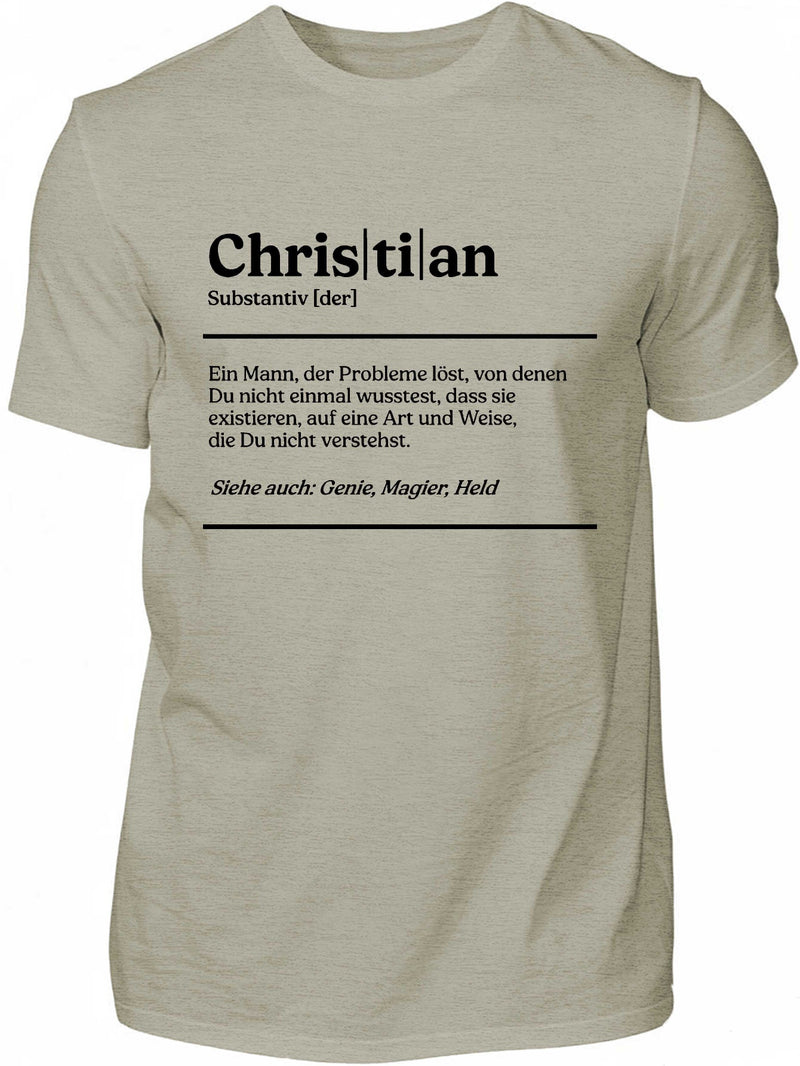Men's Summer T-Shirt with a Fun Christian German Name And Short Sleeves.
