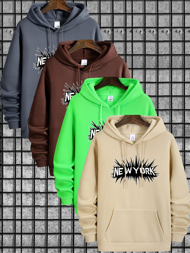 Men's 4pcs sweater set with new New York print.
