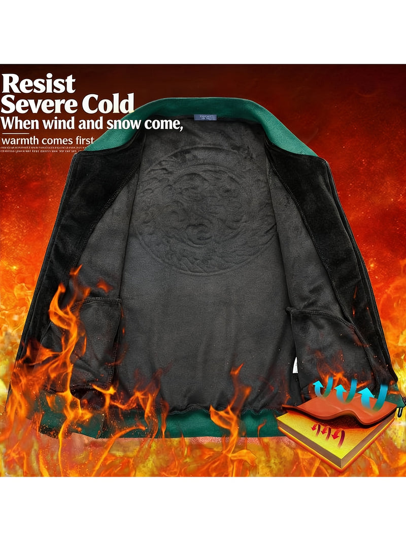 Student Fashion Velvet Sports Suit Men Premium Plush Casual Jacket Pants 2pcs.