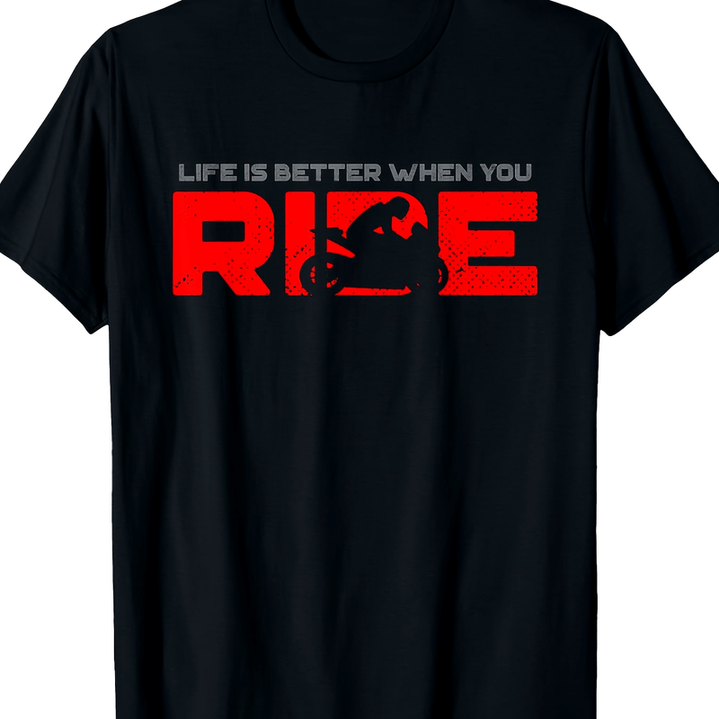 Men's Cotton Motorcycle T-Shirt.