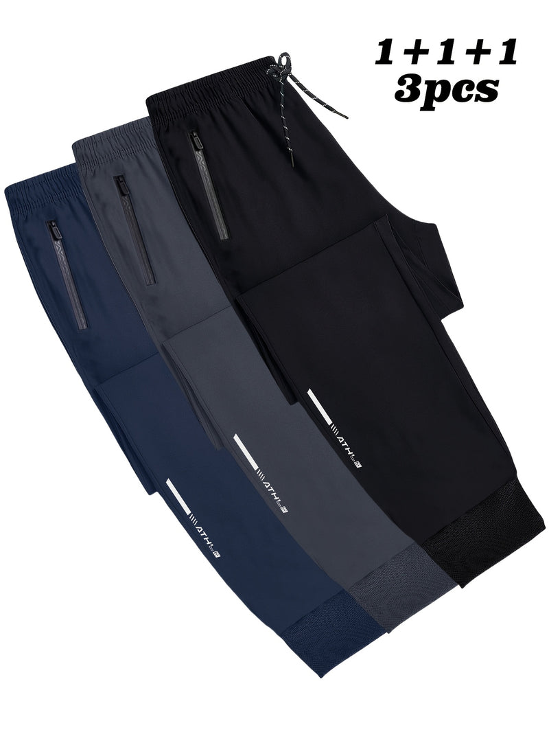 3pcs Men's Outdoor Quick-Dry Simple and Stylish Pants.
