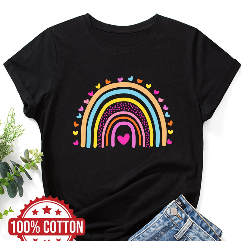 Women’s Rainbow and Love Print T-shirt.