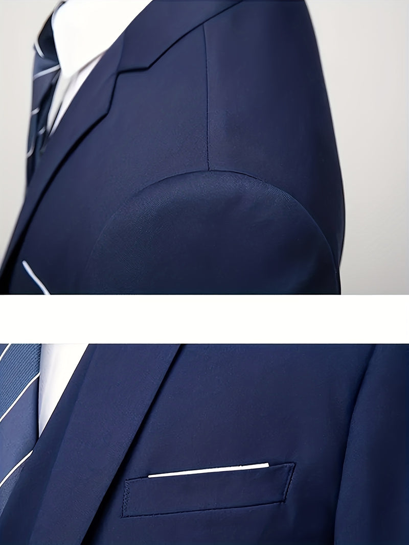 A Men's Three-Piece Suit Consisting of a Blazer.