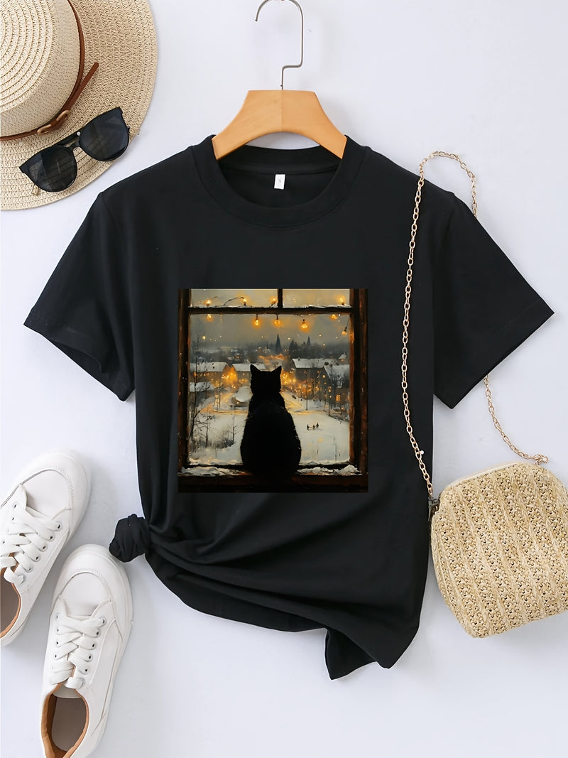 Women’s Round Neck Short Sleeve T-Shirt.