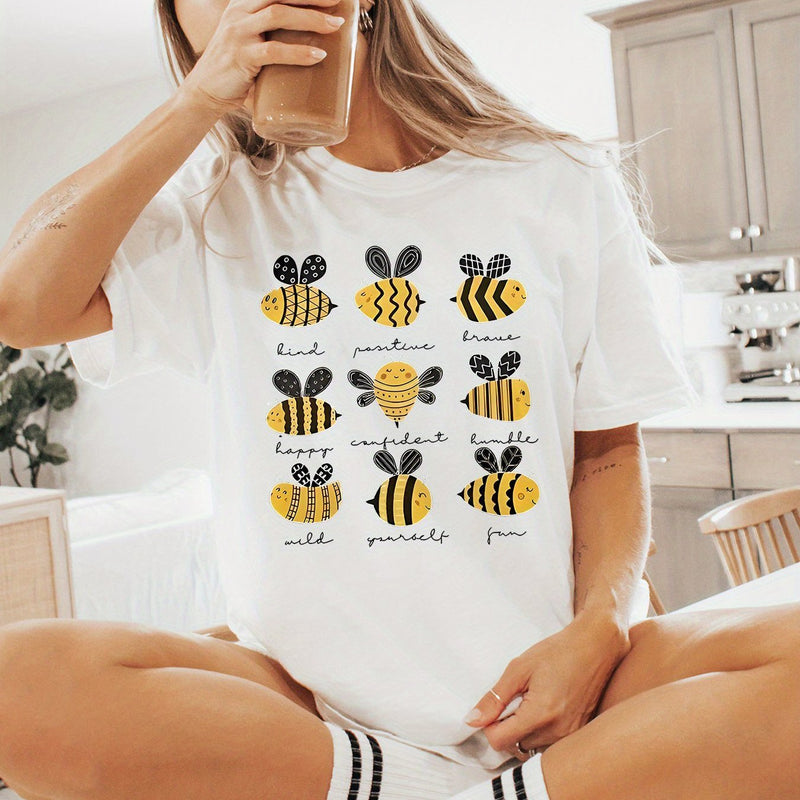 Women's Inspirational Bee Graphic T-Shirt.