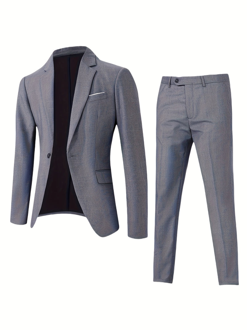 2pcs Classic Suit Set - Men'S Dress Attire - Premium Quality.