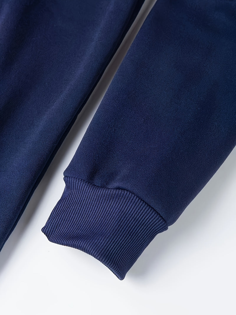 Men's Hoodie. Solid Color Long Sleeve Open Front Hooded Sweatshirt Jacket.