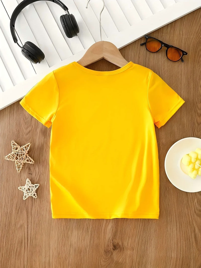 Cartoon Bicycle Print T-Shirt for Boys And Girls.