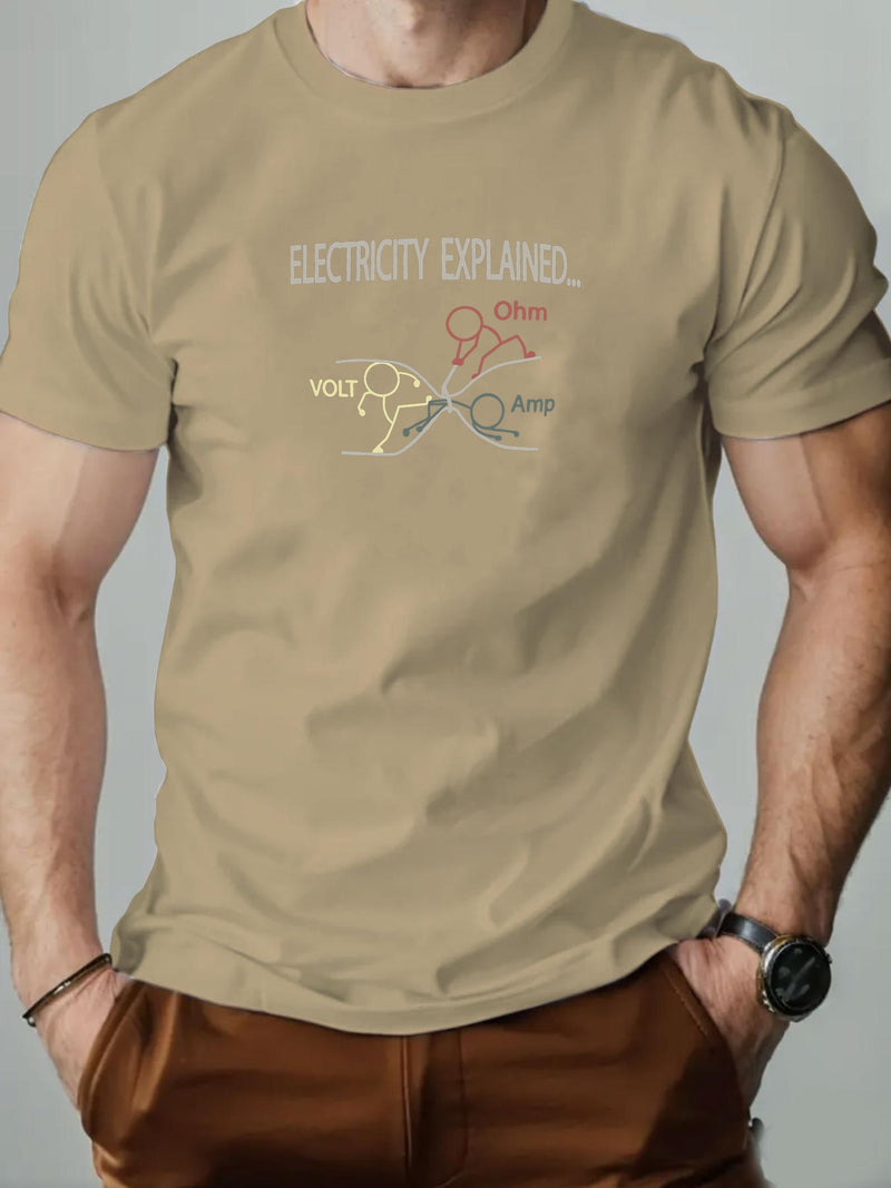 Men's "Electricity Explained" Graphic T-Shirt.
