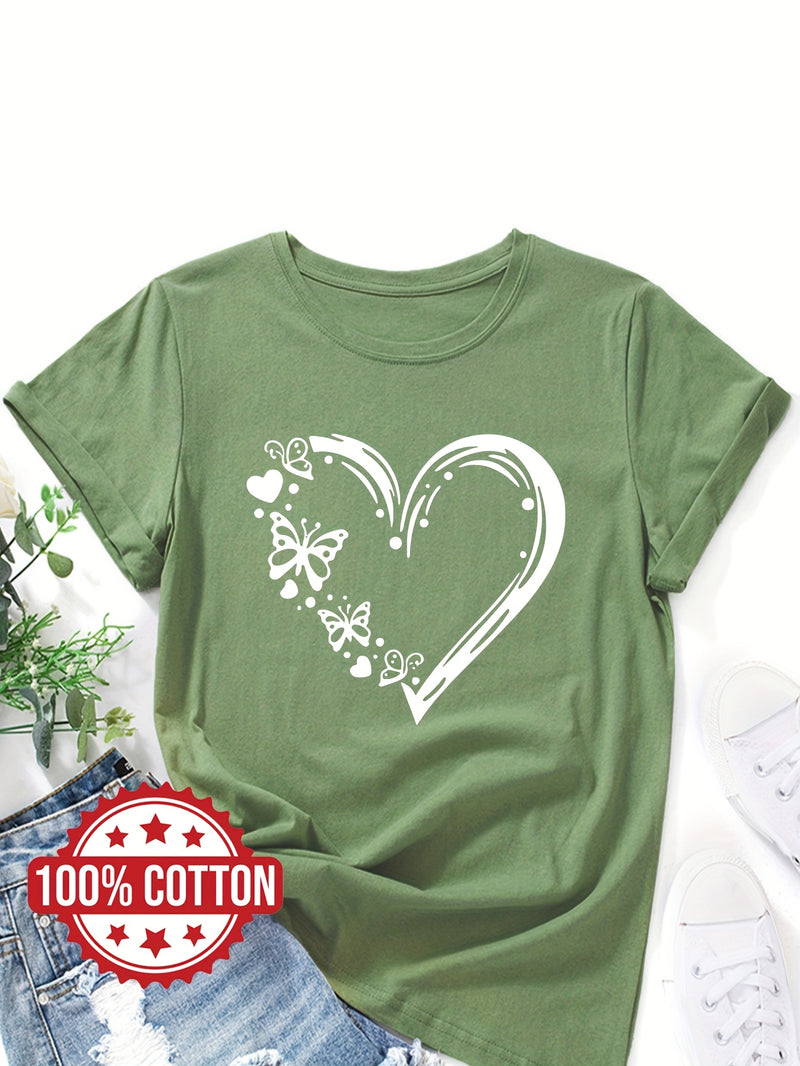 Women's "Love and Butterflies" Graphic T-Shirt.