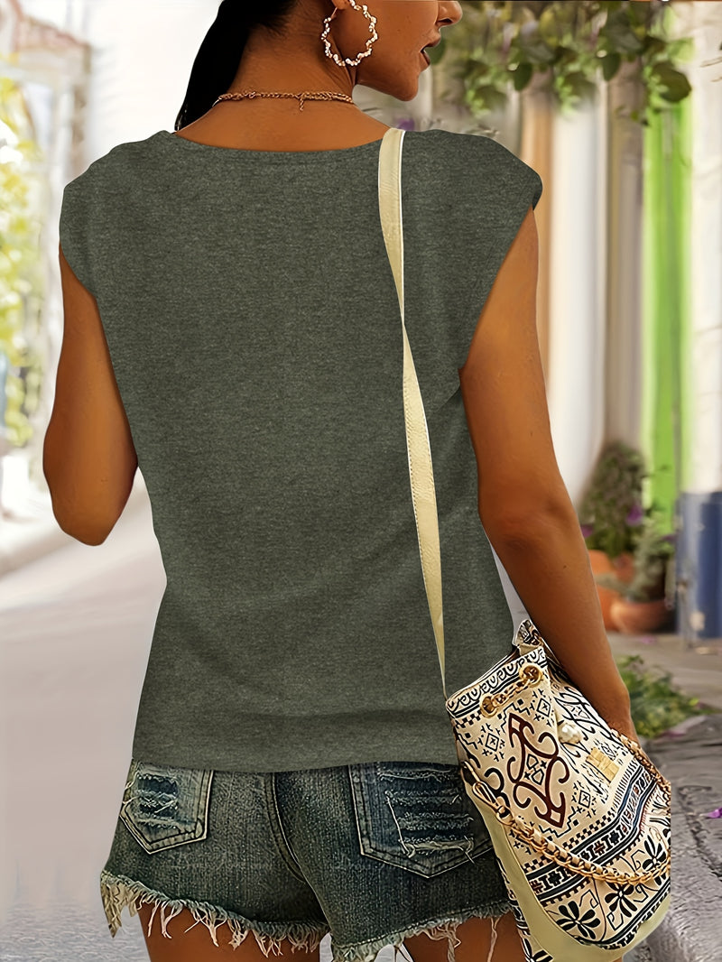 Women’s Cute Cat Print Rayon V-Neck Short Sleeve T-Shirt.