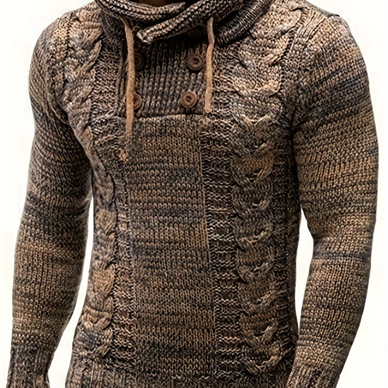 Men's Slim Fit Cable-Knit Sweater.