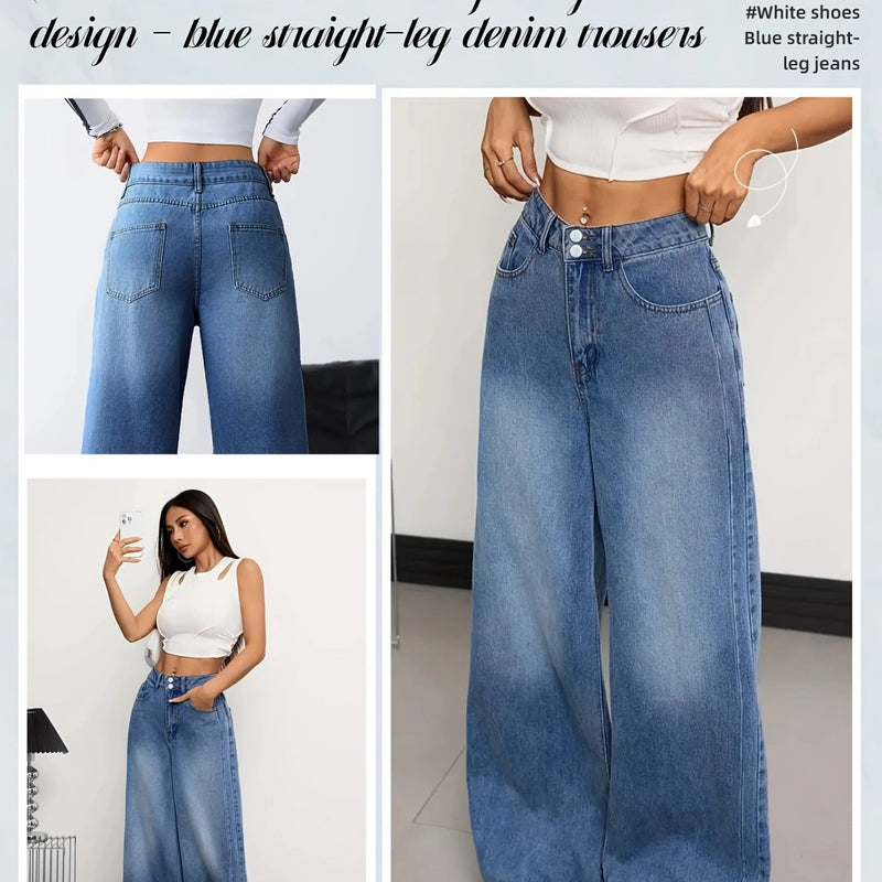 Ladies' Loose Straight-Leg Jeans.