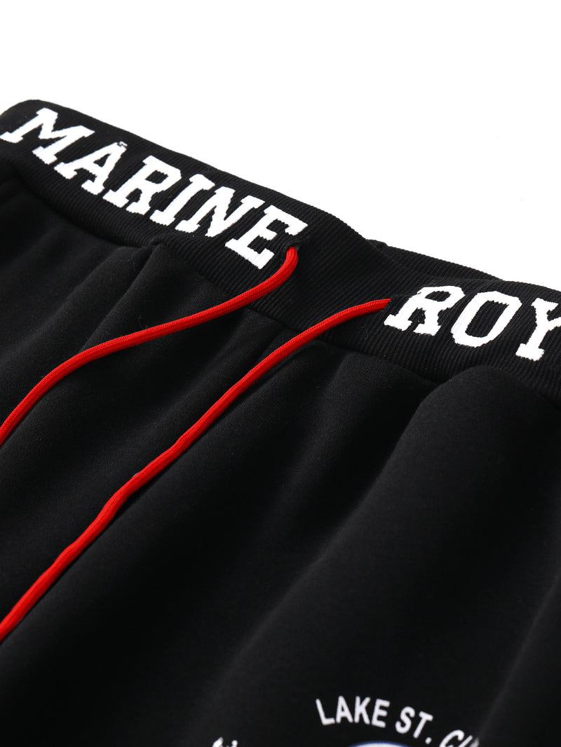 Men's Hooded Sweatshirt with Letter Print, Two-Piece Sports Running Outfit.