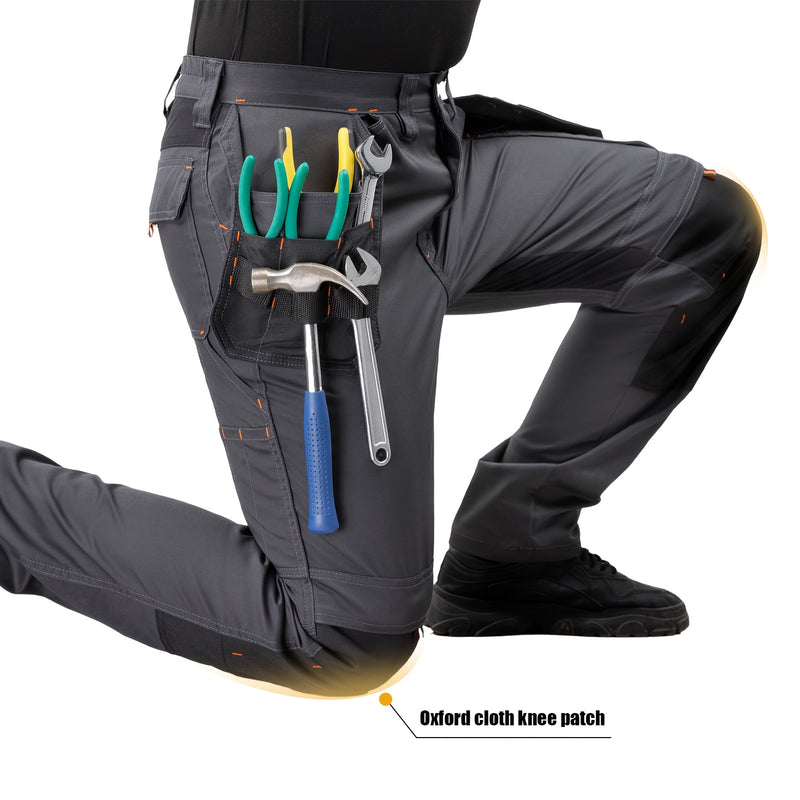 Men's Elastic Cargo Pants with Multiple Pockets, All-Season Style.