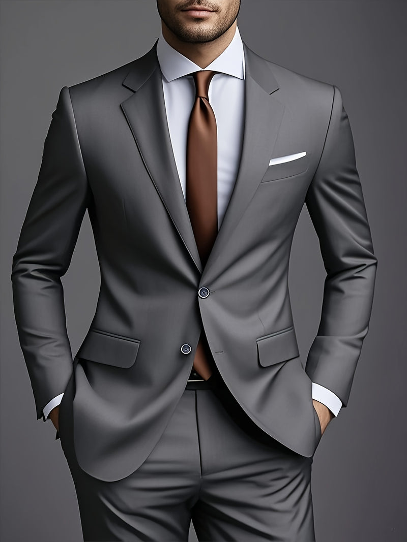 Men's Premium New Two-Piece Suit, Suitable for Weddings, Parties.