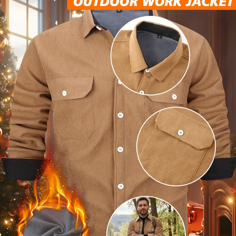 Men’s Shirt Inside Warm Long Sleeve Jacket.