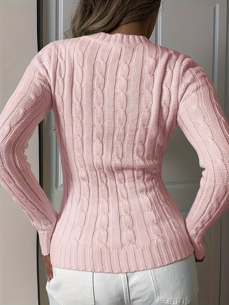 Elegant Ladies' V-neck Long Sleeve Slim Fit Cardigan.