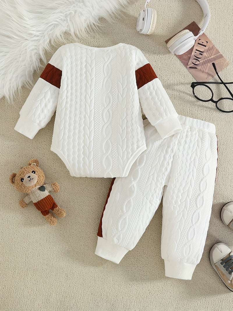 Winter Bear Onesie Clothing Set - Full-Body Long Sleeve & Pants.