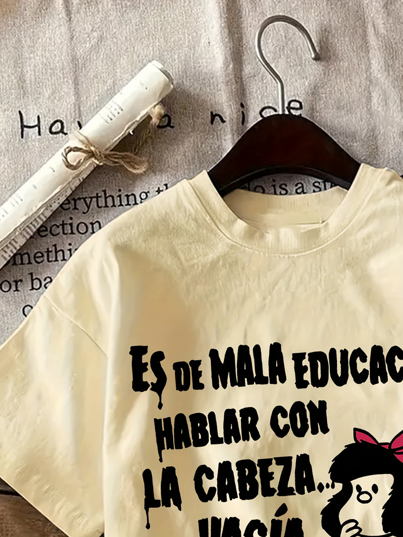 Women’s Graphic Print T-shirt Crew Neck Casual.