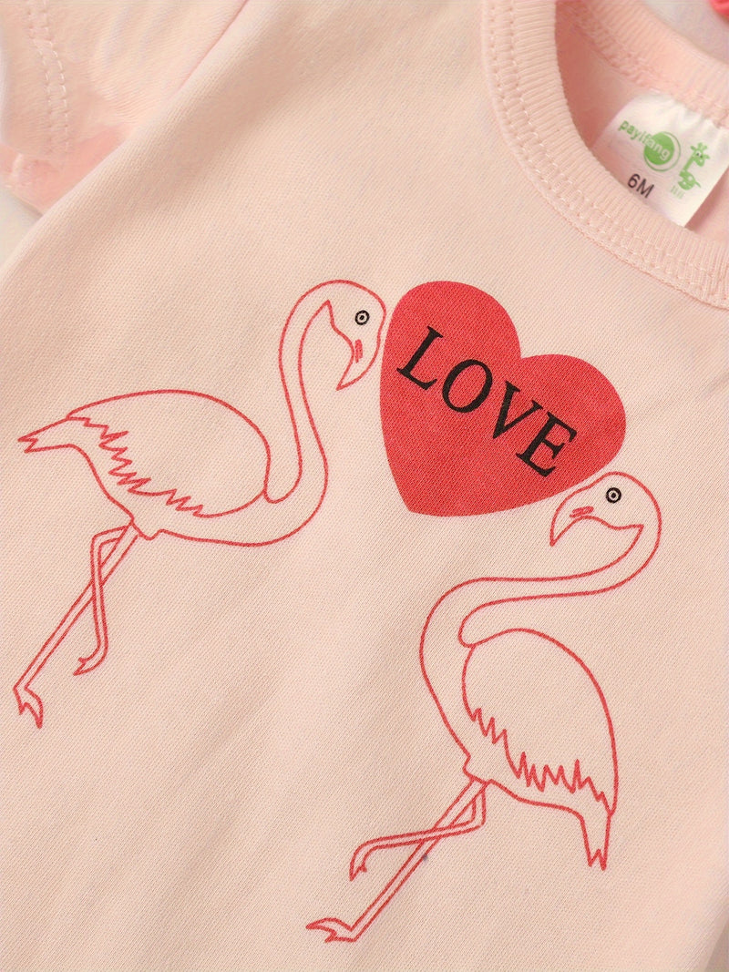 5pcs Newborn Baby Girl Bodysuit Set, Cute Casual Romper with Embroidery.