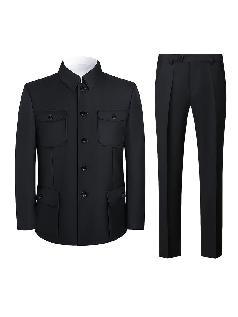 Men'S Formal Suit Set for Stylish Occasions, Jacket And Trousers.