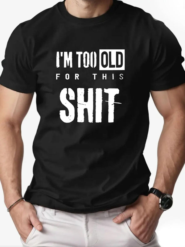 Men's SHIT Graphic Summer Casual Crew Neck Short Sleeve T-Shirt.