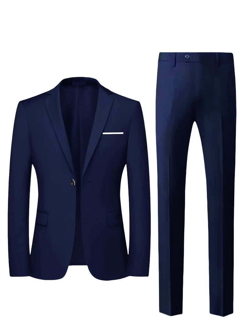 2pcs Classic Suit Set - Men'S Dress Attire - Premium Quality.