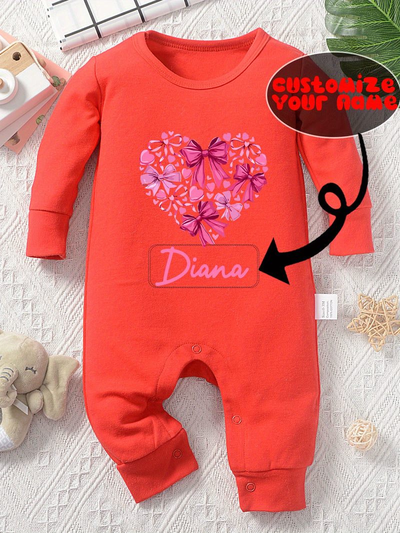 Pure Long-Sleeve Print Bodysuit, Casual Long-Sleeve Jumpsuit for Autumn.