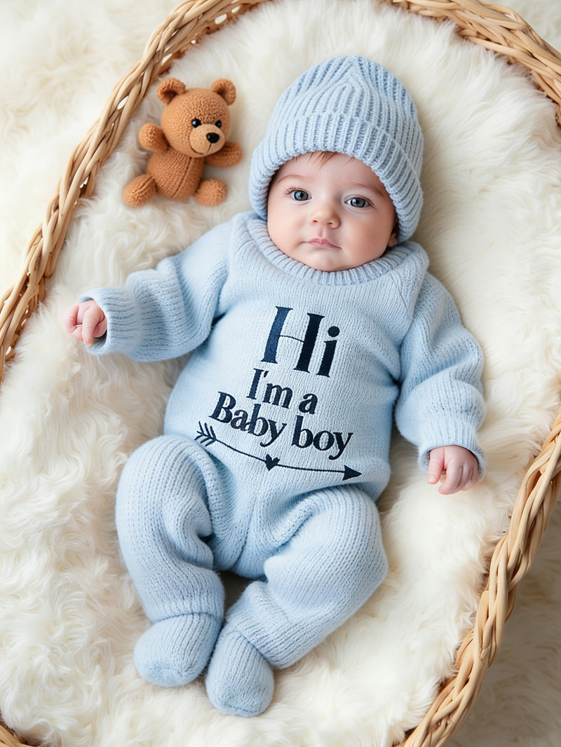 2pcs Newborn Photography Outfit, Infant Onesie Sweater with Hat Set.