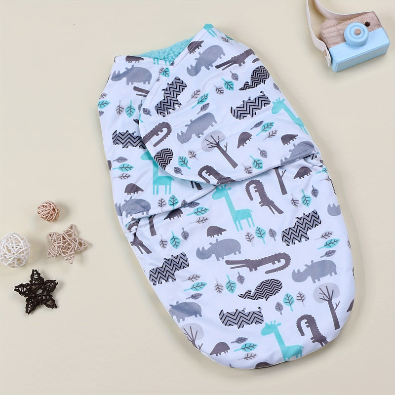 A Single-Pack Baby Swaddle Blanket with Cartoon Prints.