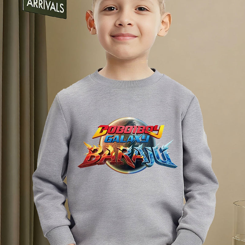 Boboiboy Galaxy Themed Boys' Warm Crewneck Sweatshirt.