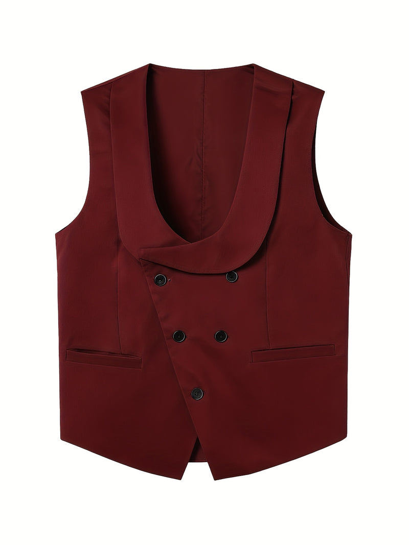 Men's 3pcs Suit Set, Blazer + Vest + Trousers, Groomsmen Business.