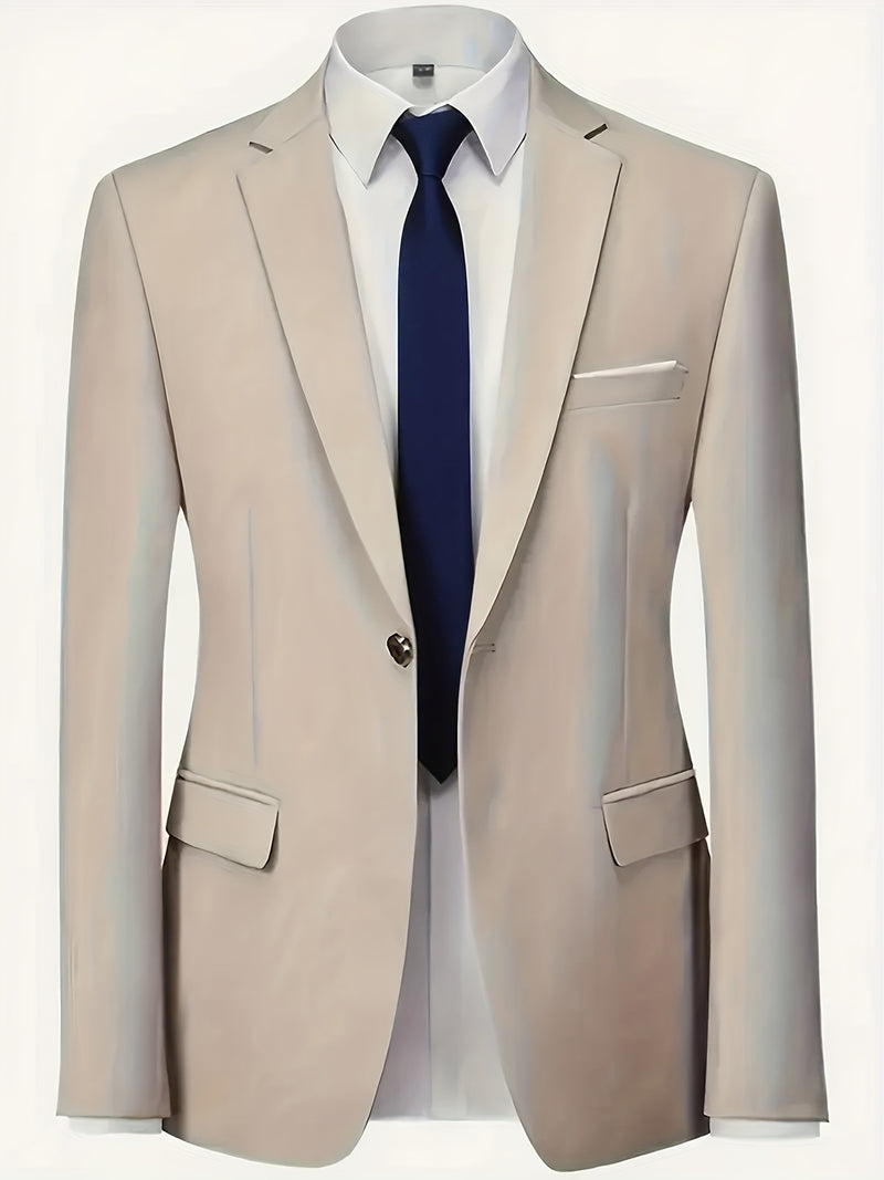 Men's 3pcs Suit Set: Jacket + Vest + Pants, Business Casual.