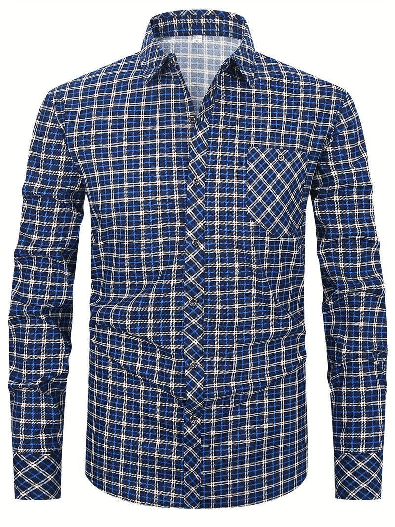 Set of 2 Long-Sleeve Men's Shirts for Autumn.