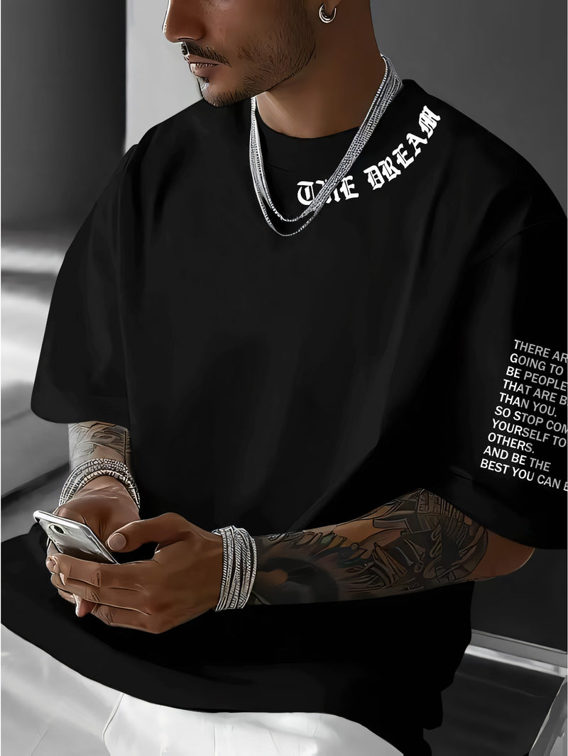 Men's Graphic Print Round Neck Short Sleeve, a Gift for Boyfriends.